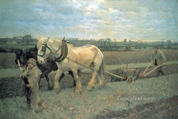 ジョージ・クラウセン Painting - 現代の農民を耕す印象派サー・ジョージ・クラウゼン